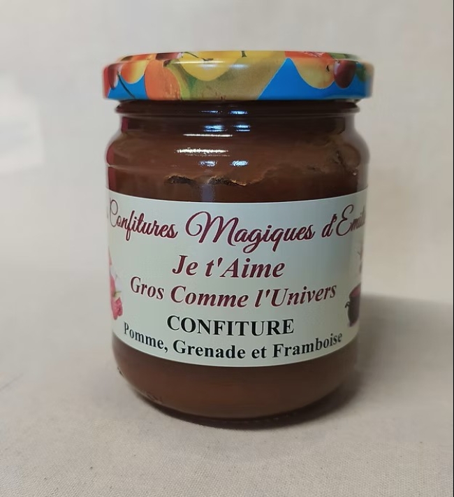 Confiture Pomme, Grenade et Framboise
